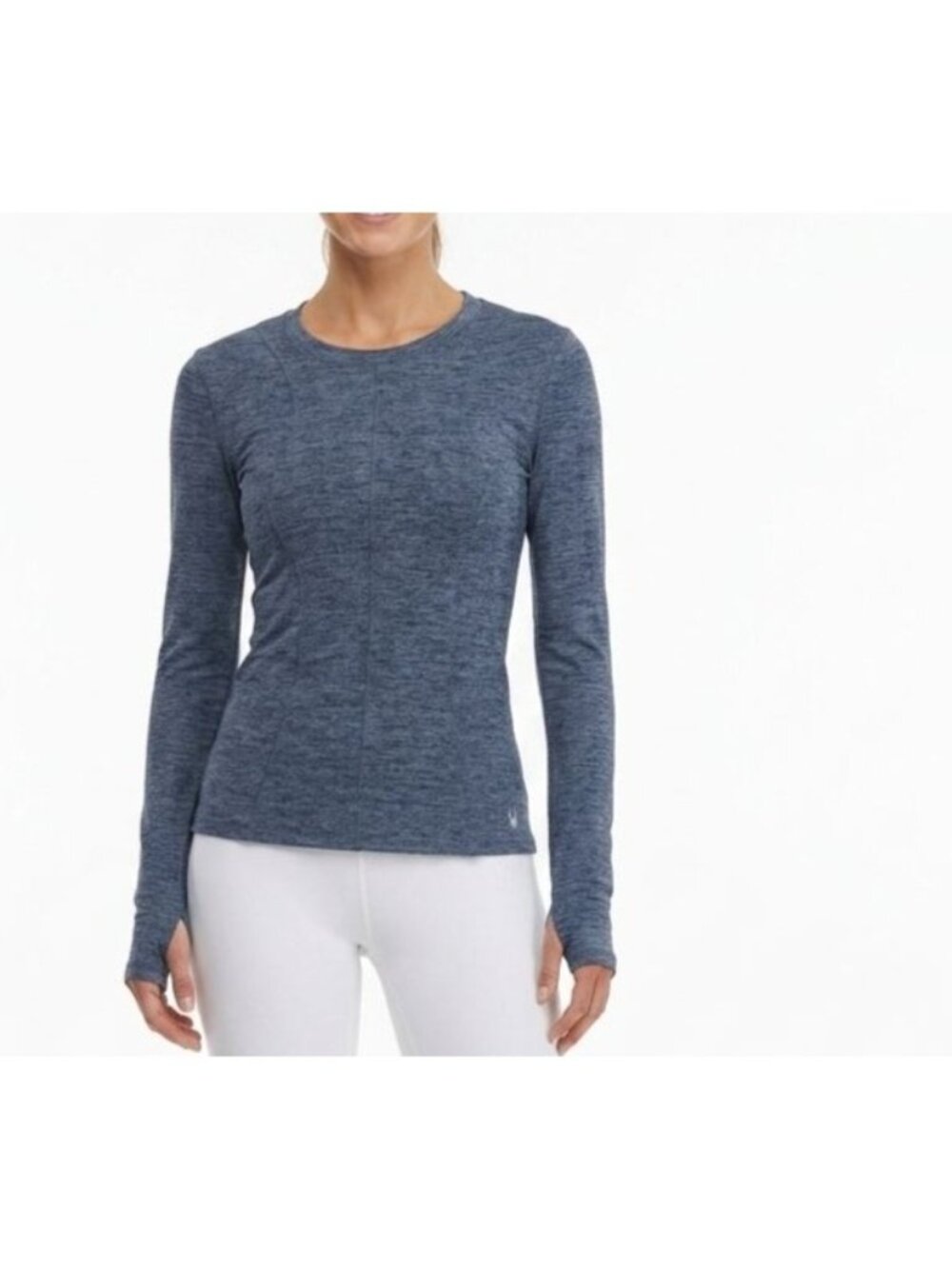 Spyder Active Women's Heather Blue Long Sleeve Running Shirt - Size XS